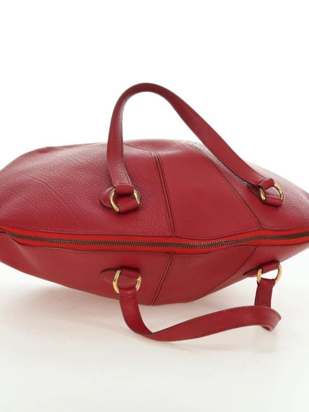 HERMES Ildvo Hand Bag Leather Red Gold Auth bs34829V - Picture 6 of 16